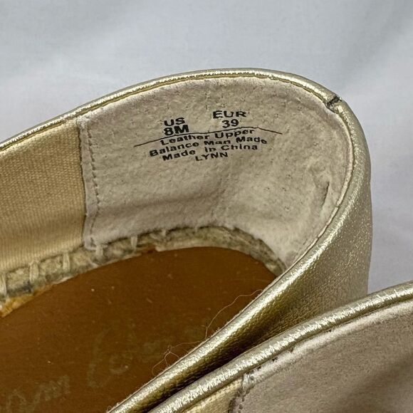 SAM EDELMAN Gold Espadrille Flats Size 8 - Picture 4 of 10